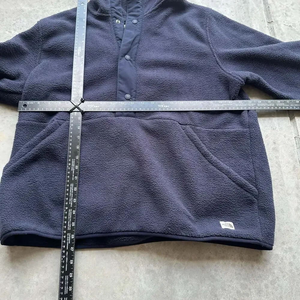 The North Face Carbondale Snap-Front Fleece Hoodie Pullover - Navy
